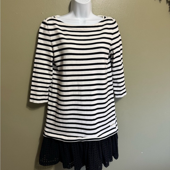 Kate spade Dot Eyelet Stripe Dress, Size M‎ - Picture 1 of 4
